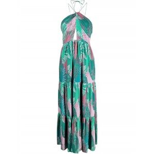 Ba&Sh Nastasia Long Dress In Green/Purple